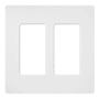 Lutron Claro 2 Gang Wall Plate for Decorator-Style Dimmers, Switches, and Outlets Snow White