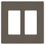 Lutron Claro 2 Gang Wall Plate for Decorator-Style Dimmers, Switches, and Outlets Truffle
