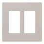 Lutron Claro 2 Gang Wall Plate for Decorator-Style Dimmers, Switches, and Outlets Taupe