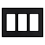 Lutron Claro 3 Gang Wall Plate for Decorator-Style Dimmers, Switches, and Outlets Midnight