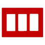 Lutron Claro 3 Gang Wall Plate for Decorator-Style Dimmers, Switches, and Outlets Signal Red