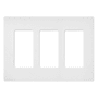 Lutron Claro 3 Gang Wall Plate for Decorator-Style Dimmers, Switches, and Outlets Snow White