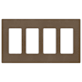 Lutron Claro 4 Gang Wall Plate for Decorator-Style Dimmers, Switches, and Outlets Espresso