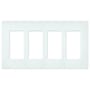 Lutron Claro 4 Gang Wall Plate for Decorator-Style Dimmers, Switches, and Outlets Glacier White