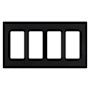 Lutron Claro 4 Gang Wall Plate for Decorator-Style Dimmers, Switches, and Outlets Midnight