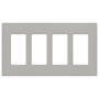 Lutron Claro 4 Gang Wall Plate for Decorator-Style Dimmers, Switches, and Outlets Pebble