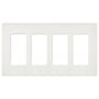 Lutron Claro 4 Gang Wall Plate for Decorator-Style Dimmers, Switches, and Outlets Architectural White