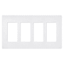 Lutron Claro 4 Gang Wall Plate for Decorator-Style Dimmers, Switches, and Outlets Snow White