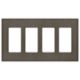 Lutron Claro 4 Gang Wall Plate for Decorator-Style Dimmers, Switches, and Outlets Truffle