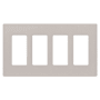 Lutron Claro 4 Gang Wall Plate for Decorator-Style Dimmers, Switches, and Outlets Taupe
