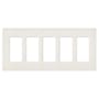 Lutron Claro Five Gang Designer Wall Plate Biscuit