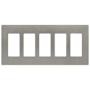 Lutron Claro 5 Gang Wall Plate for Decorator-Style Dimmers, Switches, and Outlets Cobblestone