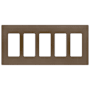 Lutron Claro 5 Gang Wall Plate for Decorator-Style Dimmers, Switches, and Outlets Espresso