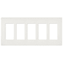 Lutron Claro 5 Gang Wall Plate for Decorator-Style Dimmers, Switches, and Outlets Architectural White