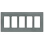 Lutron Claro 5 Gang Wall Plate for Decorator-Style Dimmers, Switches, and Outlets Slate