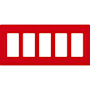 Lutron Claro Five Gang Designer Wall Plate Signal Red
