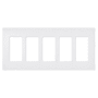 Lutron Claro Five Gang Designer Wall Plate Snow