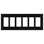 Lutron Claro Six Gang Designer Wall Plate Midnight