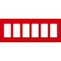 Lutron Claro Six Gang Designer Wall Plate Signal Red
