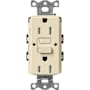 Lutron Claro 15A Tamper Resistant GFCI Duplex Receptacle, Decorator-Style Outlet, Self-Testing Sand