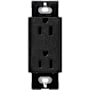 Lutron Claro 15 Ampere 125 Volt Designer Two Outlet Duplex Receptacle Midnight
