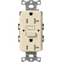 Lutron Claro 20A Tamper Resistant GFCI Duplex Receptacle, Decorator-Style Outlet, Self-Testing Sand