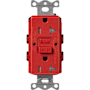 Lutron Claro 20A Tamper Resistant GFCI Duplex Receptacle, Decorator-Style Outlet, Self-Testing Signal Red