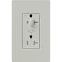 Lutron Claro 20A Half Dimming, Tamper Resistant Duplex Receptacle, Decorator-Style Outlet Palladium