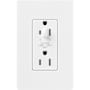 Lutron Claro 20A Half Dimming, Tamper Resistant Duplex Receptacle, Decorator-Style Outlet Snow White