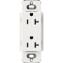 Lutron Claro 20A Duplex Receptacle, Decorator-Style Outlet Architectural White