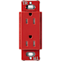 Lutron Claro 15A Tamper-Resistant Duplex Receptacle, Decorator-Style Outlet Signal Red