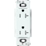 Lutron Claro 20A Tamper-Resistant Duplex Receptacle, Decorator-Style Outlet Glacier White