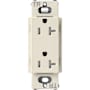 Lutron Claro 20A Tamper-Resistant Duplex Receptacle, Decorator-Style Outlet Pumice