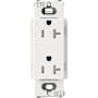Lutron Claro 20A Tamper-Resistant Duplex Receptacle, Decorator-Style Outlet Architectural White