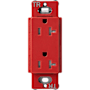 Lutron Claro 20A Tamper-Resistant Duplex Receptacle, Decorator-Style Outlet Signal Red