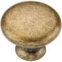 Manzoni 1-1/8 Inch Zamac Mushroom Cabinet Knob from the Classic European Renaissance Collection Distressed Brass
