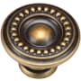 Manzoni Beaded 1-3/8 Inch Zamac Mushroom Cabinet Knob from the Classic European Renaissance Collection Distressed Brass