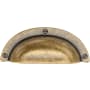 Manzoni 2-1/2 Inch Center to Center Zamac Cup Cabinet Pull from the Classic European Renaissance Collection Distressed Brass