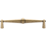 Manzoni Terre Hex 6-5/16 Inch Center to Center Zamac Bar Cabinet Pull from the Classic European Renaissance Collection Distressed Brass