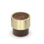 Manzoni Round 1 Inch Wood Cylindrical Cabinet Knob from the Designer Wood Collection Walnut / Satin Brass