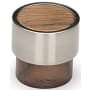 Manzoni Round 1 Inch Wood Cylindrical Cabinet Knob from the Designer Wood Collection Walnut / Satin Nickel