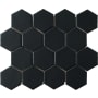 Marazzi Artistic Reflections 3" Hexagon Mosaic Tile, Ceramic Look Matte Finish - Sold by Sheet (1 SF per Sheet) Matte Onyx