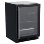 Marvel Classic 24 Inch Wide 5.3 Cu. Ft. Energy Star Rated Compact Refrigerator with Dynamic Cooling Technology and Glass Door Black Framed Glass