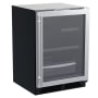Marvel Classic 24 Inch Wide 5.3 Cu. Ft. Energy Star Rated Compact Refrigerator with Dynamic Cooling Technology and Glass Door Stainless Steel Framed Glass