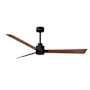 Matthews Fan Company Alessandra 56" 3 Blade Indoor Ceiling Fan Matte Black / Walnut