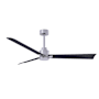 Matthews Fan Company Alessandra 56" 3 Blade Indoor Ceiling Fan Brushed Nickel / Matte Black