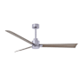 Matthews Fan Company Alessandra 56" 3 Blade Indoor Ceiling Fan Brushed Nickel / Gray Ash