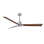Matthews Fan Company Alessandra 56" 3 Blade Indoor Ceiling Fan Brushed Nickel / Walnut