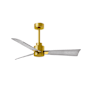 Matthews Fan Company Alessandra 42" 3 Blade Indoor Ceiling Fan Brushed Brass / Barnwood