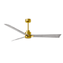 Matthews Fan Company Alessandra 56" 3 Blade Indoor Ceiling Fan Brushed Brass / Barnwood